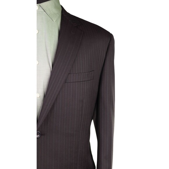 mens Brown Striped JOSEPH & FEISS blazer jacket sport suit coat classic fit 44R - Picture 5 of 11